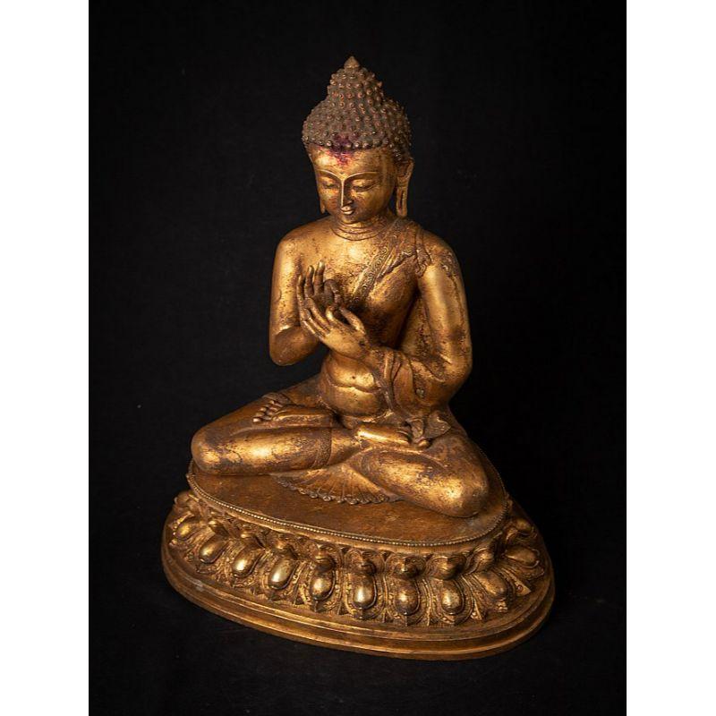 Old Bronze Nepali Buddha Statue from, Nepal For Sale 7