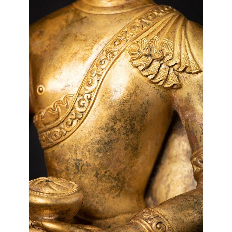 Old Bronze Nepali Buddha Statue from Nepal For Sale 11