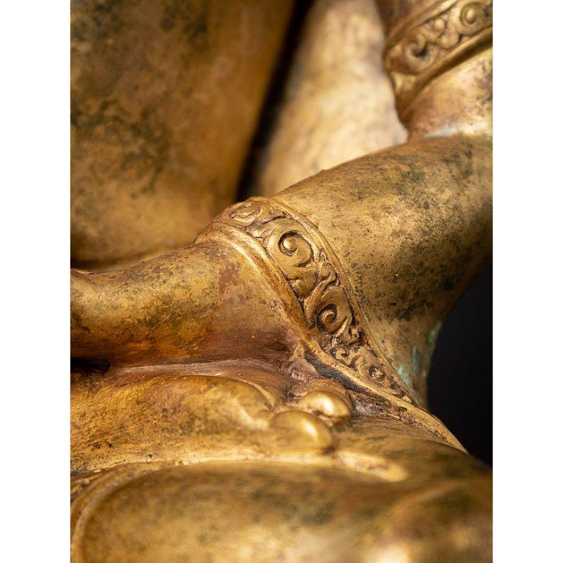 Old Bronze Nepali Buddha Statue from Nepal For Sale 14