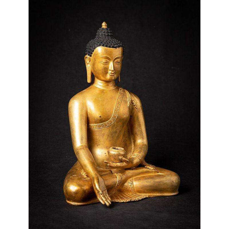 Buddha-Statue aus Nepal aus altem Bronze im Angebot 1