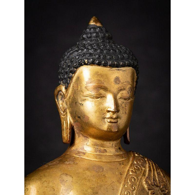 Old Bronze Nepali Buddha Statue from Nepal For Sale 3