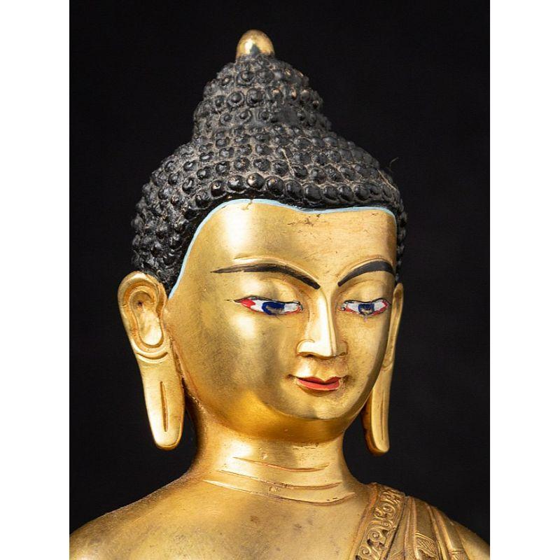 Old Bronze Nepali Buddha Statue from Nepal For Sale 3