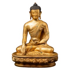statue de Bouddha népalais en bronze ancien du Népal