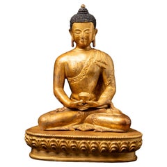 Old bronze Nepali Buddha statue from Nepal
