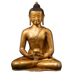 Old bronze Nepali Buddha statue from Nepal