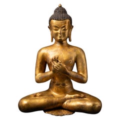 Old bronze Nepali Buddha statue from Nepal