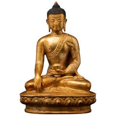 Old bronze Nepali Buddha statue from Nepal