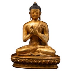 statue de Bouddha népalais en bronze ancien du Népal