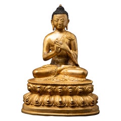 Old bronze Nepali Buddha statue from Nepal