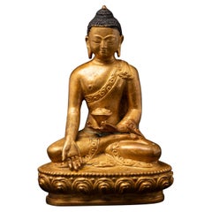 statue de Bouddha népalais en bronze ancien du Népal