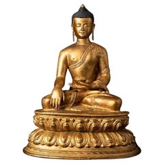 Antica statua di bronzo del Buddha nepalese, Nepal