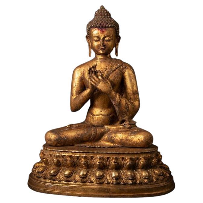 Statue de Bouddha népalais en bronze ancien provenant du Népal