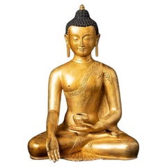 Buddha-Statue aus Nepal aus altem Bronze