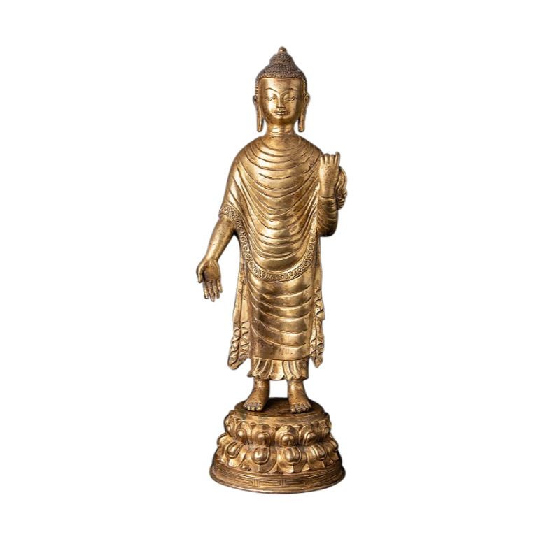 Old bronze Nepali Buddha statue from Nepal For Sale
