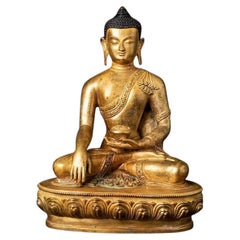 Chinesische Buddha-Statue aus Bronze aus Nepal