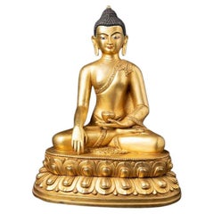 Ancienne statue de Bouddha népalais en bronze du Népal