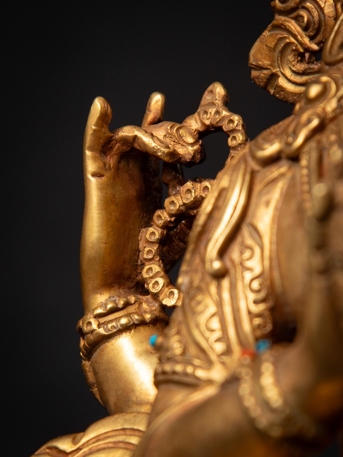 Antigua estatua nepalí de bronce de Chenrezig procedente de Nepal - Budas Originales en venta 5
