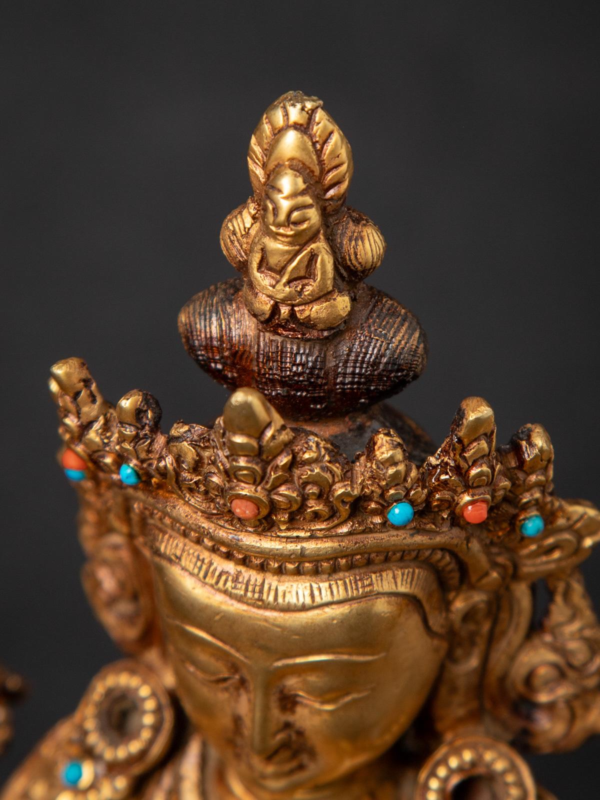 Antigua estatua nepalí de bronce de Chenrezig procedente de Nepal - Budas Originales 8