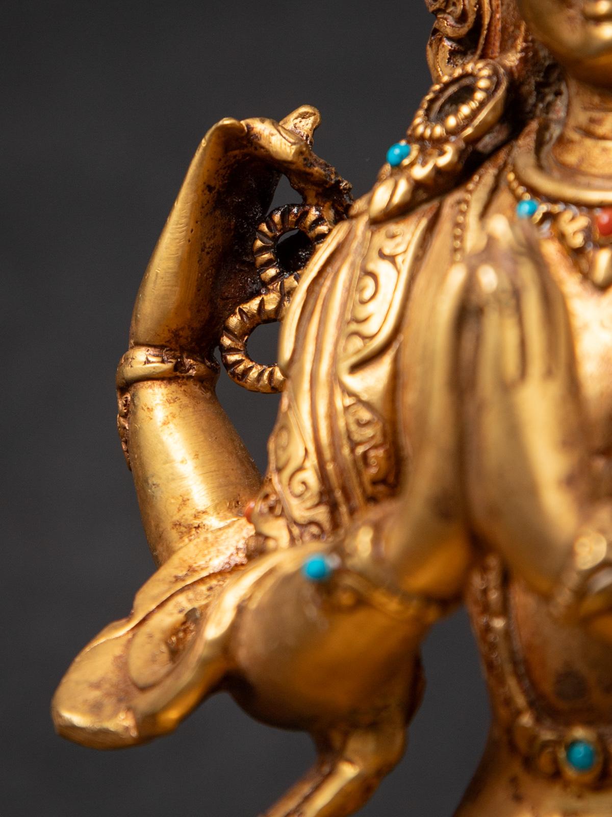 Antigua estatua nepalí de bronce de Chenrezig procedente de Nepal - Budas Originales 11
