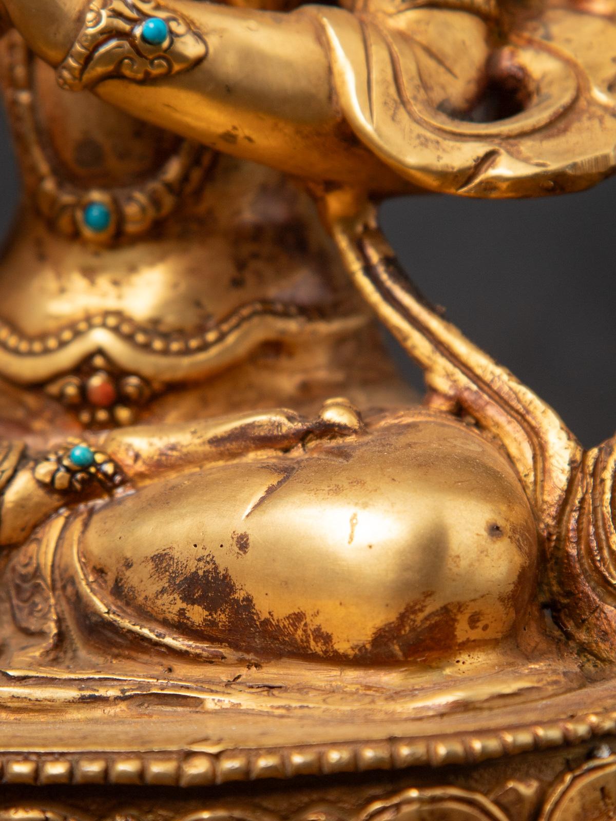 Antigua estatua nepalí de bronce de Chenrezig procedente de Nepal - Budas Originales 12