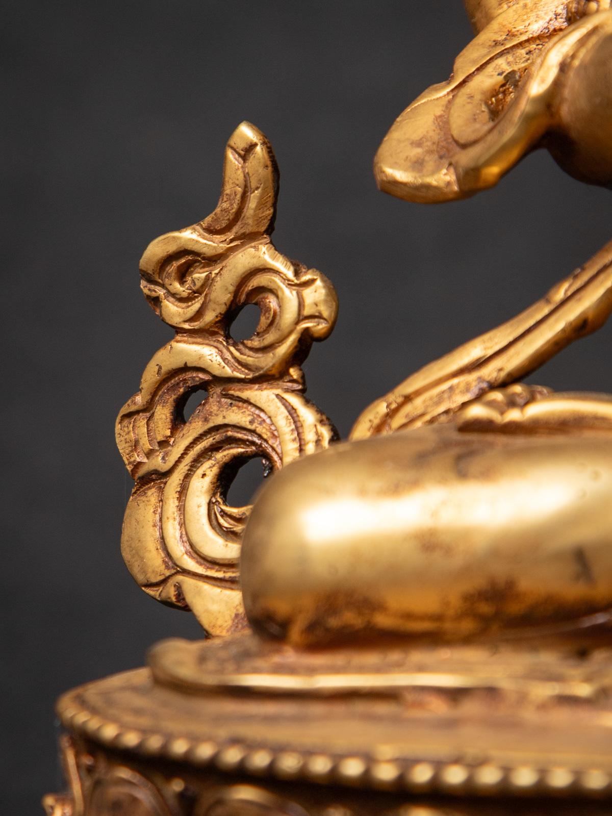 Antigua estatua nepalí de bronce de Chenrezig procedente de Nepal - Budas Originales 13