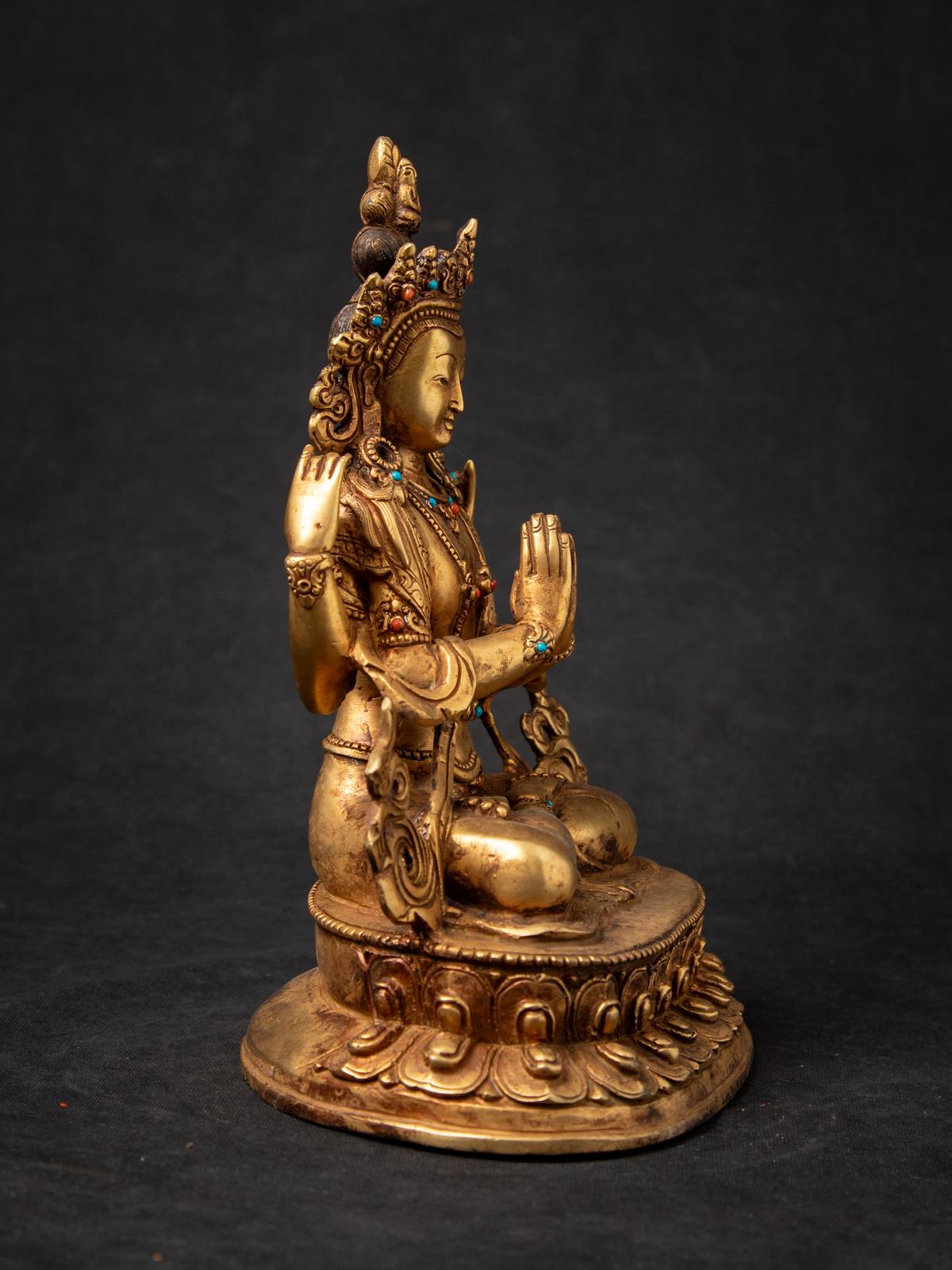 Antigua estatua nepalí de bronce de Chenrezig procedente de Nepal - Budas Originales siglo XX