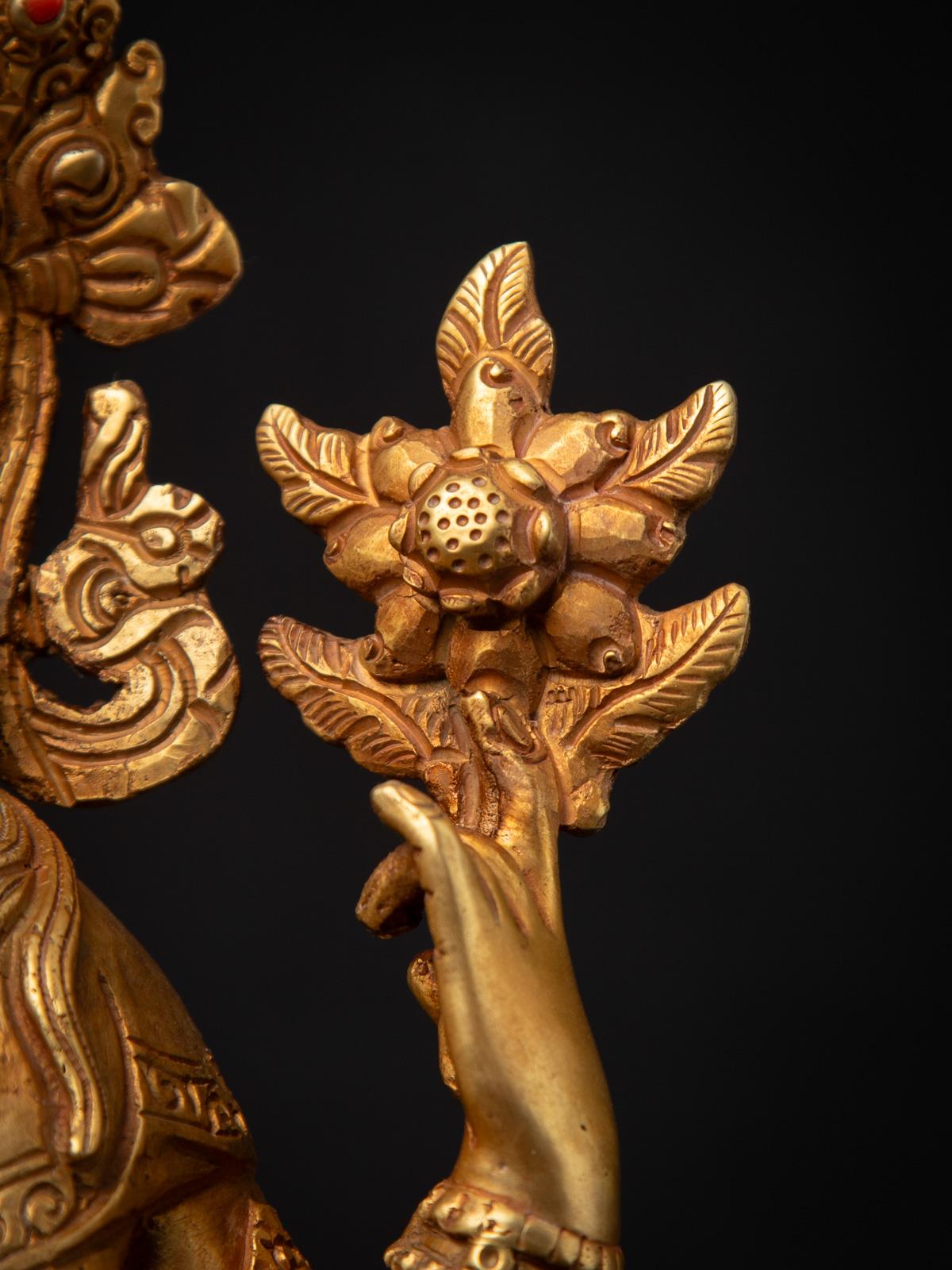 Antigua estatua nepalí de bronce de Chenrezig procedente de Nepal - Budas Originales en venta 3
