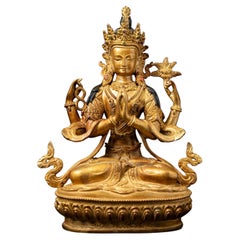 Old bronze Nepali Chenrezig statue from Nepal - Original Buddhas Old bronze Nepali Chenrezig statue from Nepal - Original Buddhas