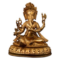 Old bronze Nepali Ganesha statue from Nepal