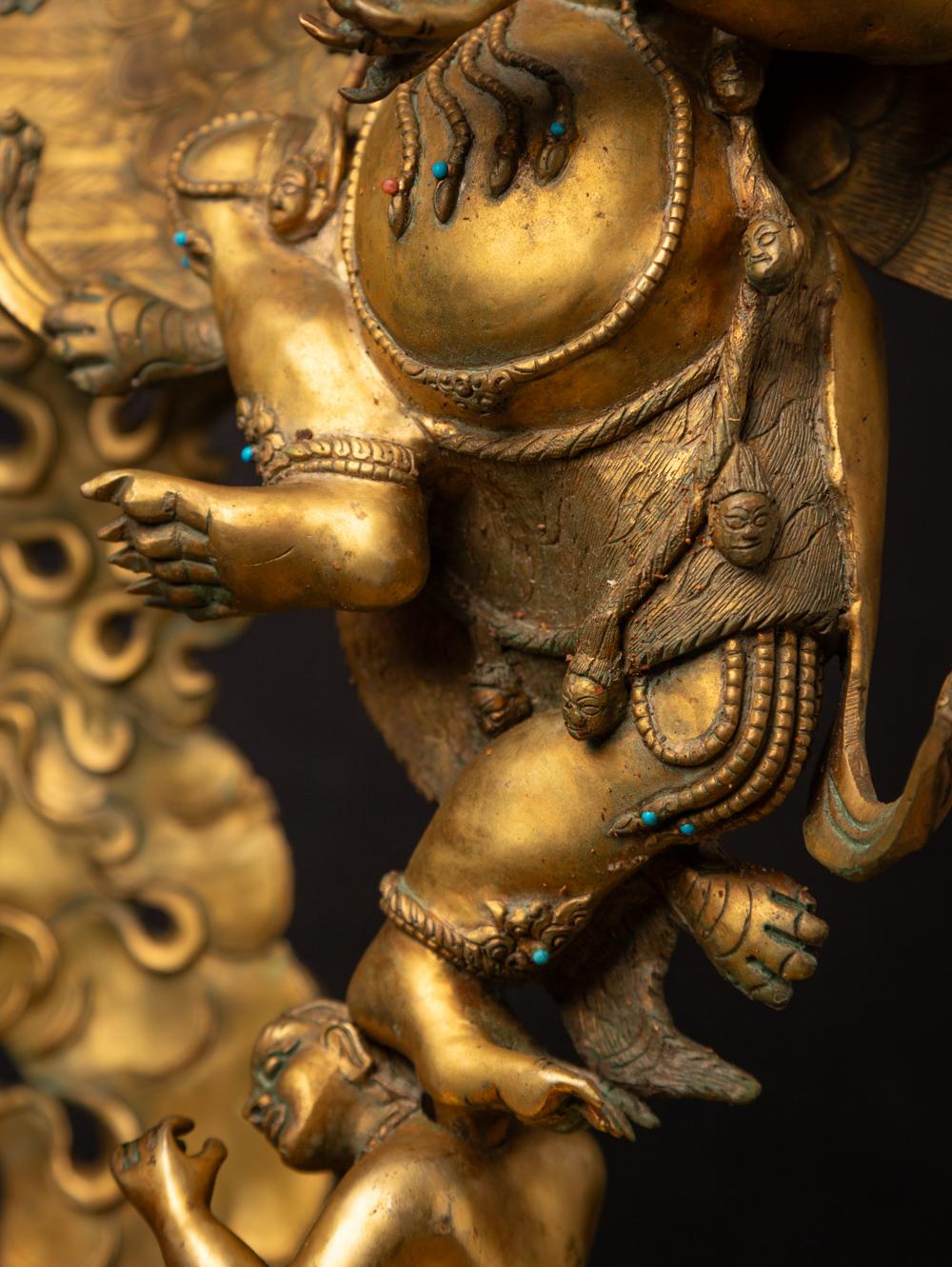 statue de Garuda népalaise en bronze ancien du Népal - Bouddhas originaux en vente 6