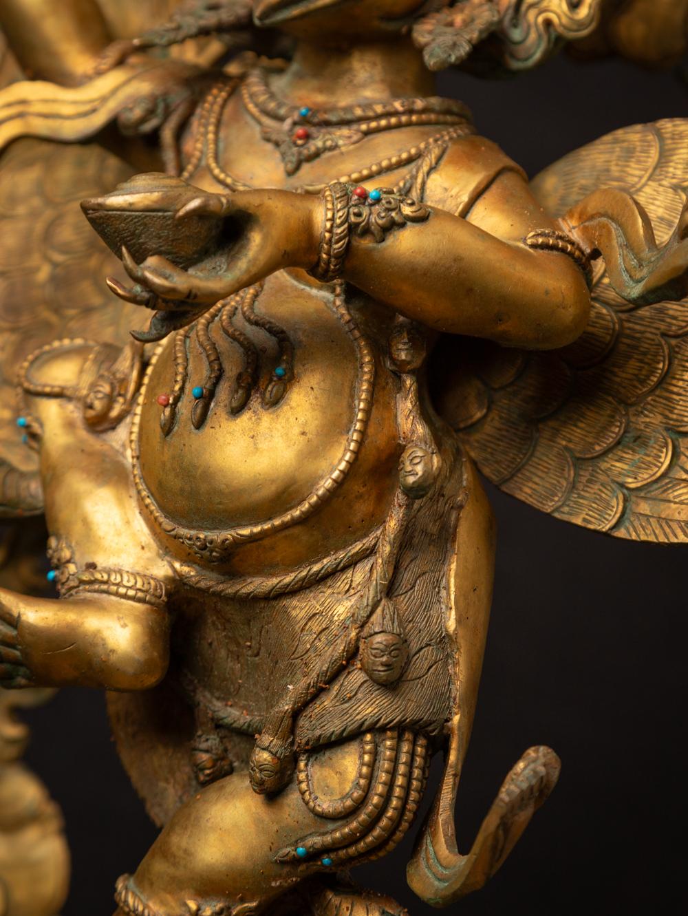 statue de Garuda népalaise en bronze ancien du Népal - Bouddhas originaux en vente 7