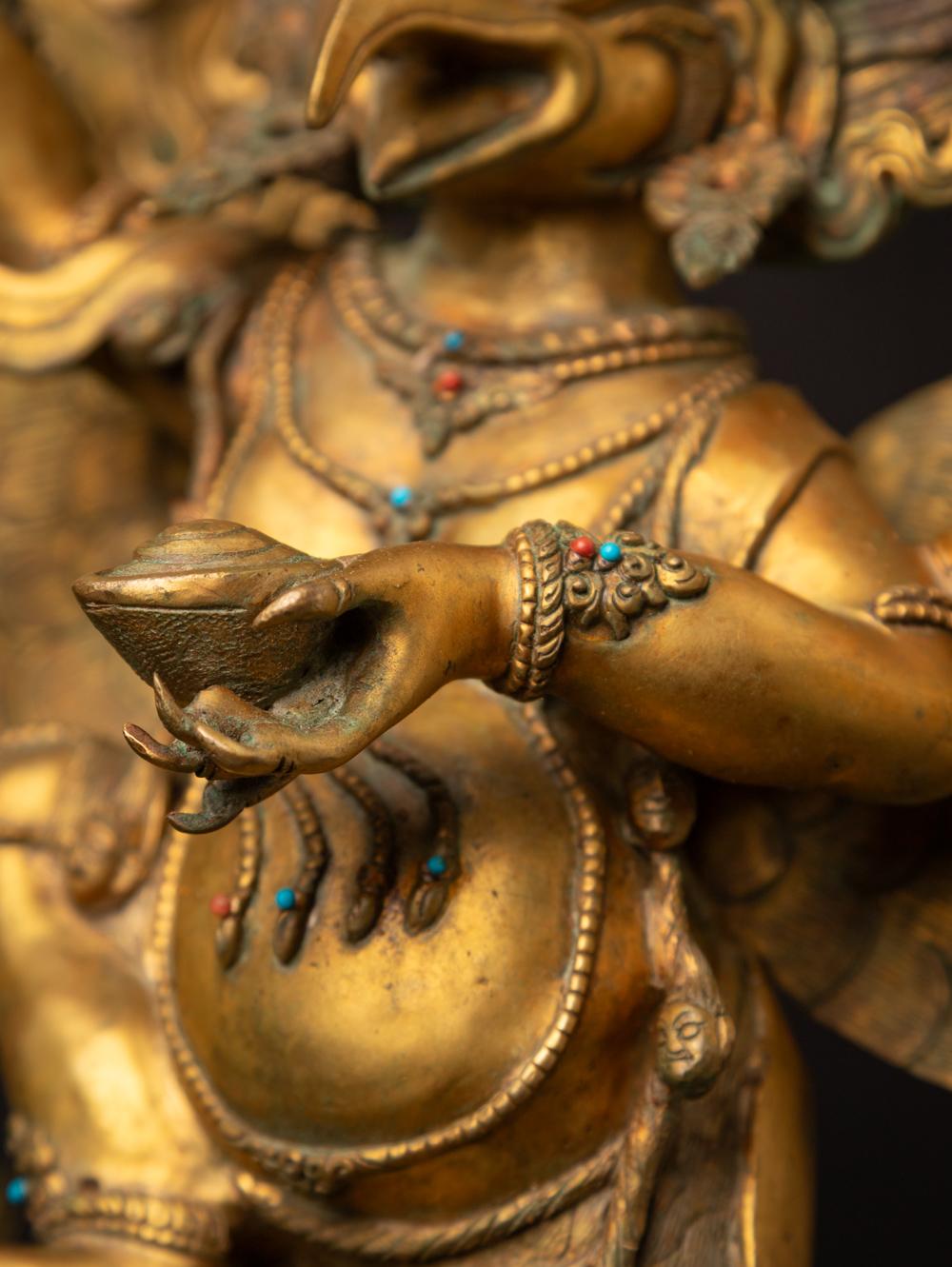 statue de Garuda népalaise en bronze ancien du Népal - Bouddhas originaux en vente 3