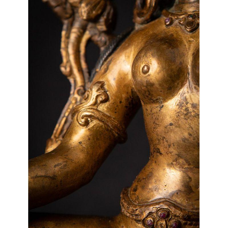 Old Bronze Nepali Green Tara from Nepal 11