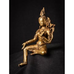 Old Bronze Nepali Green Tara from Nepal