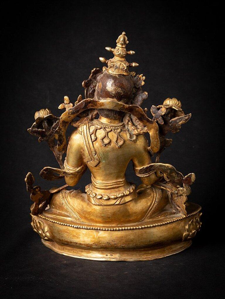 Old bronze Nepali Green Tara from Nepal In Good Condition For Sale In DEVENTER, NL