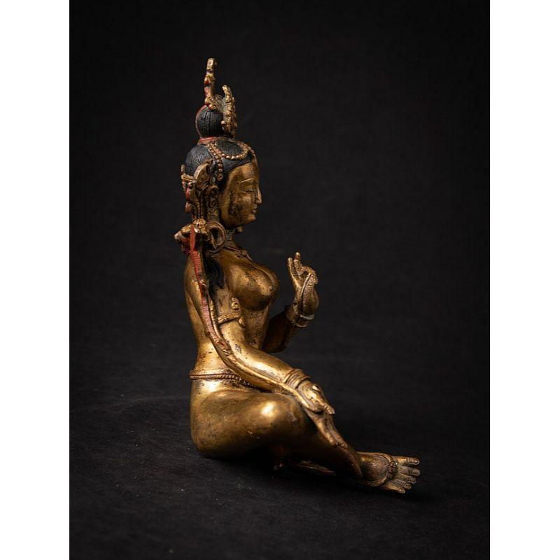 20th Century Old Bronze Nepali Green Tara from Nepal