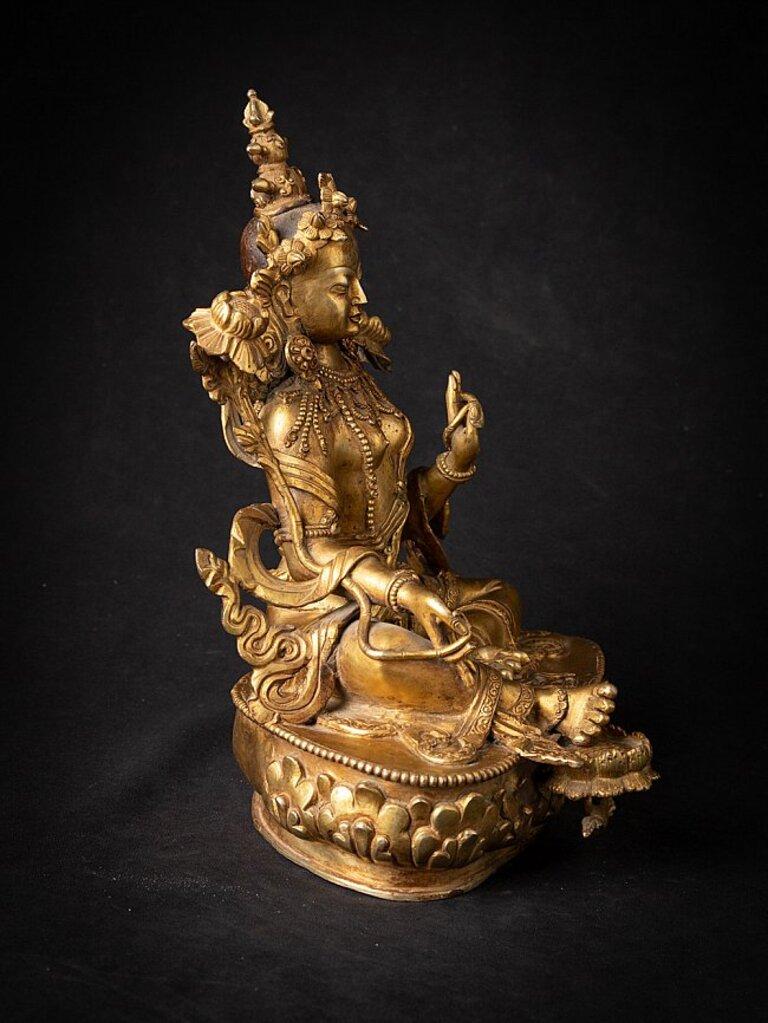 20th Century Old bronze Nepali Green Tara from Nepal For Sale