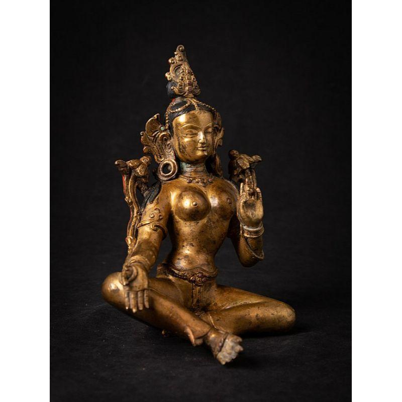 Old Bronze Nepali Green Tara from Nepal 1