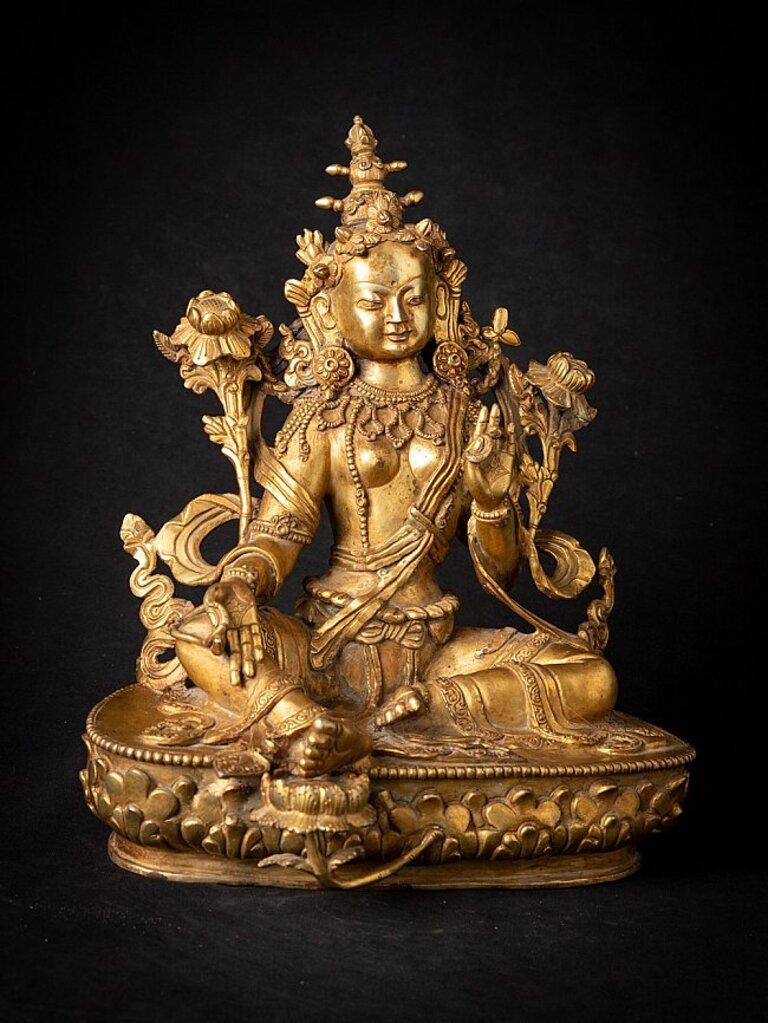 Old bronze Nepali Green Tara from Nepal For Sale at 1stDibs