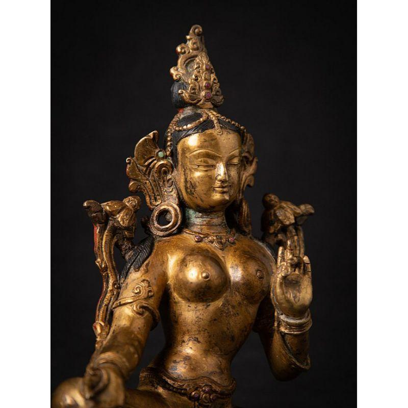 Old Bronze Nepali Green Tara from Nepal 2