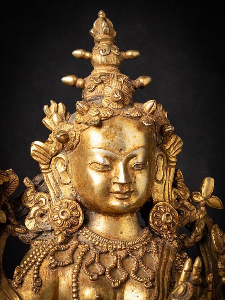 Old bronze Nepali Green Tara from Nepal For Sale 2