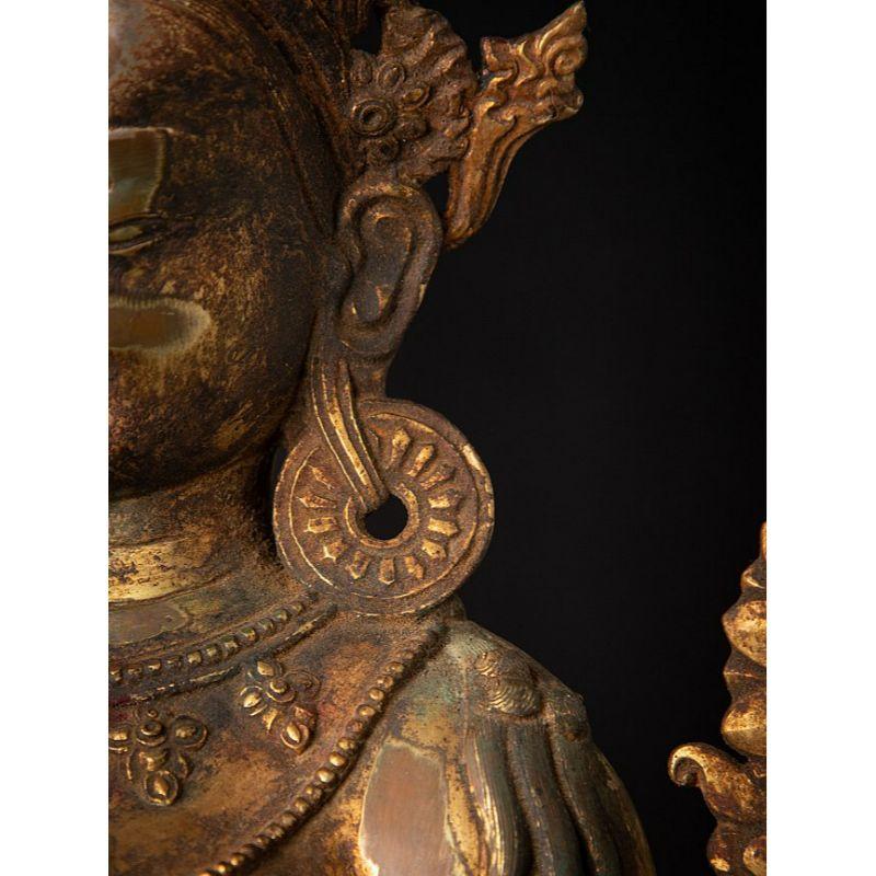 Ancienne statue Tara népalaise en bronze vert du Népal en vente 5