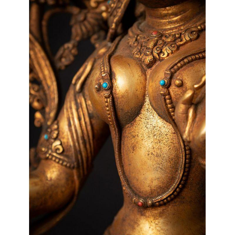Old bronze Nepali Green Tara statue from Nepal 5