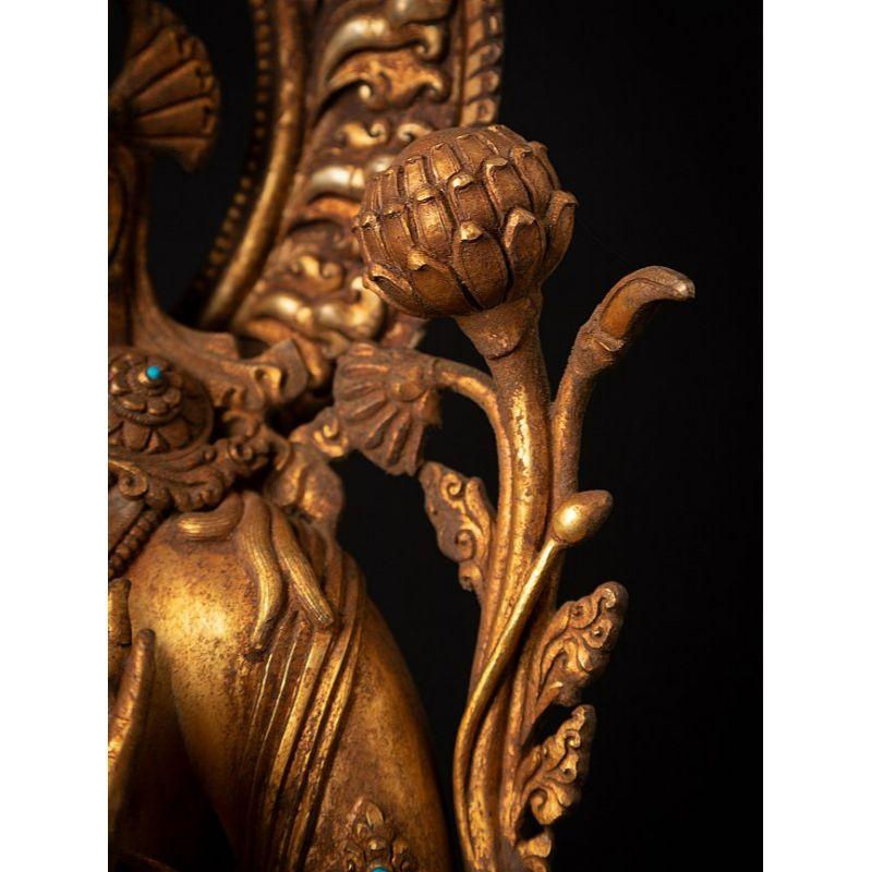 Old bronze Nepali Green Tara statue from Nepal 7