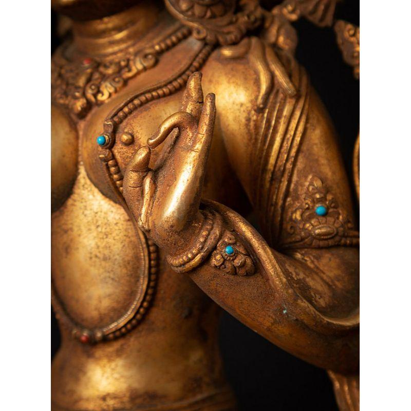 Old bronze Nepali Green Tara statue from Nepal 8