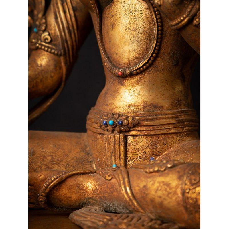 Old bronze Nepali Green Tara statue from Nepal 9