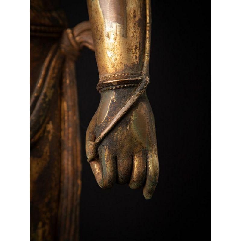 Ancienne statue Tara népalaise en bronze vert du Népal en vente 11