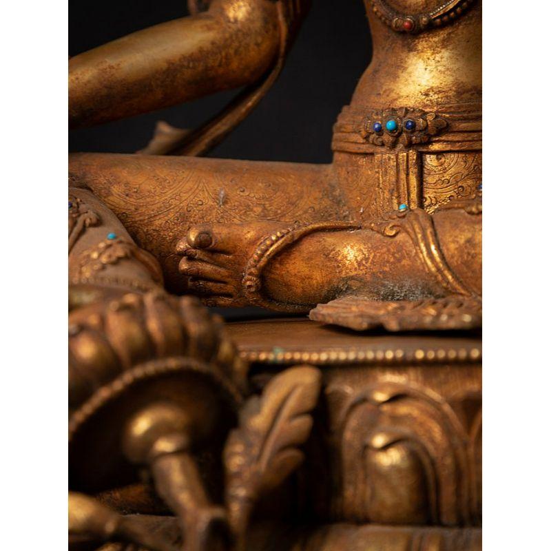 Old bronze Nepali Green Tara statue from Nepal 11