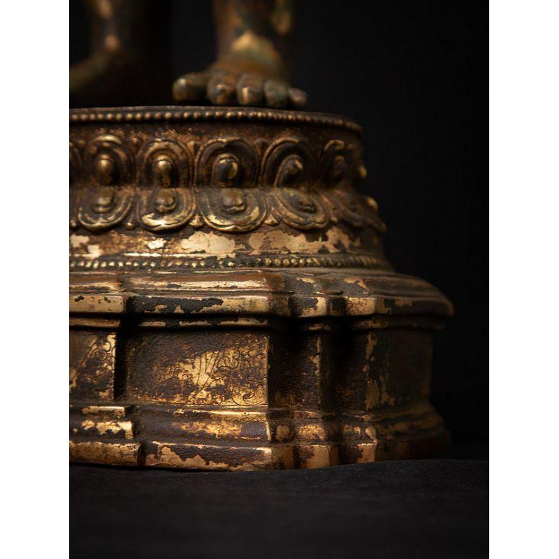 Ancienne statue Tara népalaise en bronze vert du Népal en vente 13