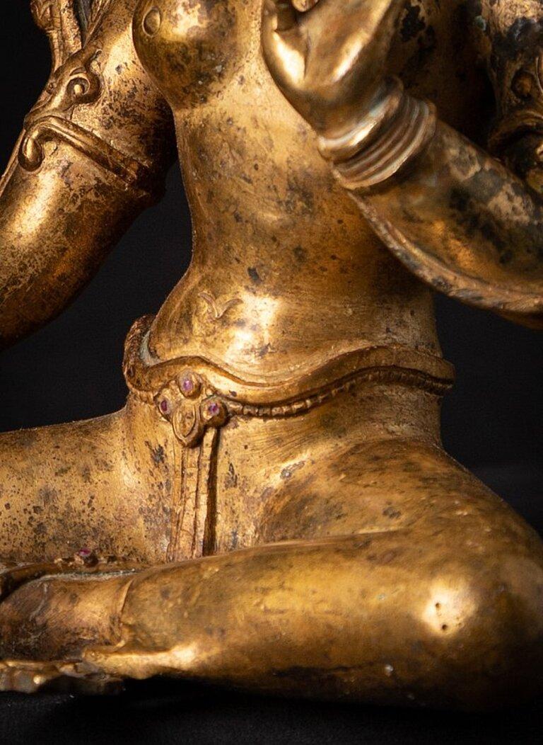 Nepalese Old Bronze Nepali Green Tara Statue from Nepal